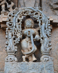 Statues on the walls of Hindu temple