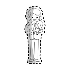 woman holding a baby cartoon icon over white background. vector illustration