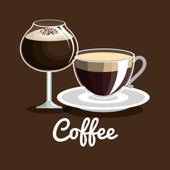 delicious coffee always fresh poster vector illustration design