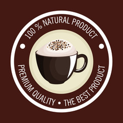 delicious coffee always fresh poster vector illustration design