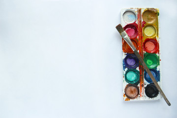 paints and brush for drawing
