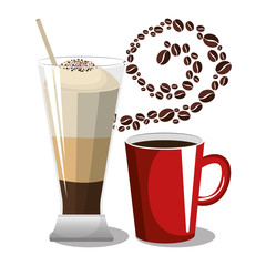 delicious coffee always fresh poster vector illustration design