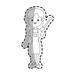 woman cartoon icon over white background. vector illustration