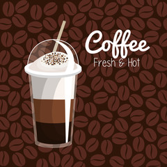 delicious coffee always fresh poster vector illustration design