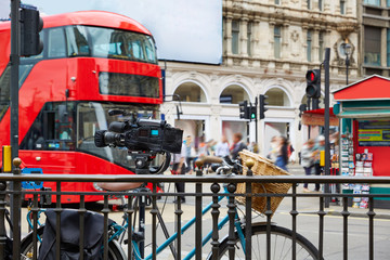 London Bus Piccadilly Circus in UK