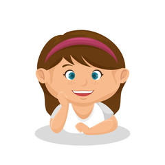cute little girl character vector illustration design