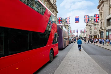 Fotobehang Londen bus Oxford Street W1 Westminster © lunamarina