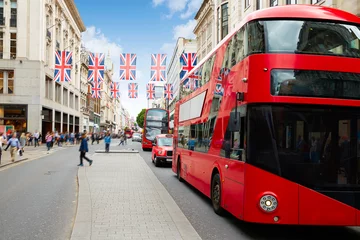 Papier Peint photo Lavable Bus rouge de Londres Bus de Londres Oxford Street W1 Westminster