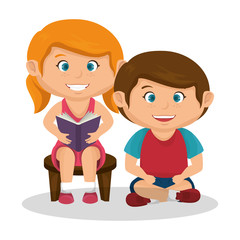 cute little kids character vector illustration design