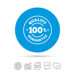 100% quality guarantee icon. Premium quality.