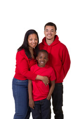 Fototapeta premium A mom and her 2 sons