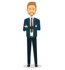 businessman character avatar icon vector illustration design