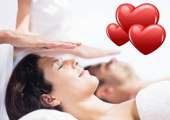 Obraz na płótnie Canvas Beautiful woman receiving spa massage