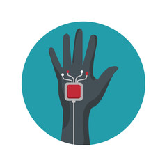 Fototapeta premium Augmented reality glove technology icon vector illustration design