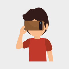 Augmented reality technology icon vector illustration design