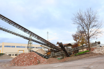 Stone quarry with silos