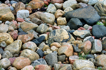 Wild stone. Background. Various wild stone on the coast of the White Sea.