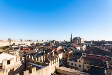 View of Cittadella, walled city in Italy