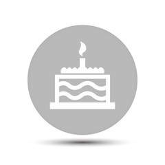 cake icon vector on a gray background