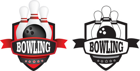 bowling logo or badge, shield or branding