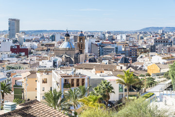 Fototapeta premium Panoramic view of ancient city of Alicante, Costa Blanca, Spain