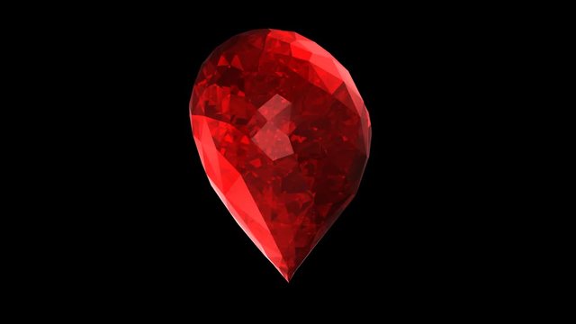 3d ruby heart spinning loop