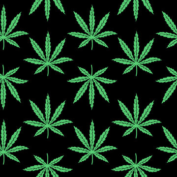 Marijuana seamless vector pattern