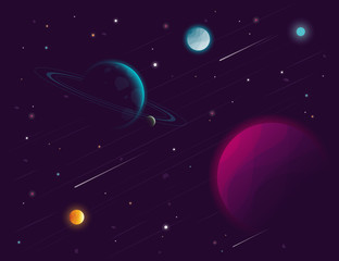 Space background. Vector illustration © pineapple