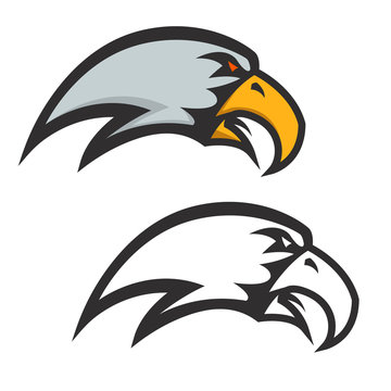 Eagle head icon isolated on white background. Vector design elem