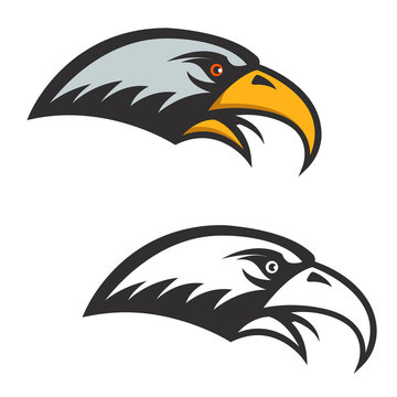 Eagle head icon isolated on white background. Vector design elem