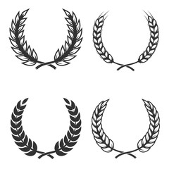 Set of  wreaths isolated on white background. Design element for