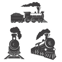 Set of trains icons isolated on white background. Design element © liubov