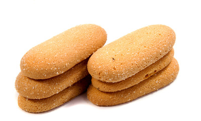 Shortbread biscuits on a white background . . .