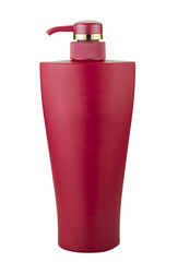 Blank shampoo bottle isolated on white background