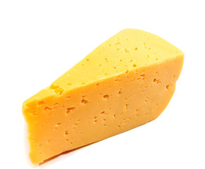 Cheese block isolated on white background cutout