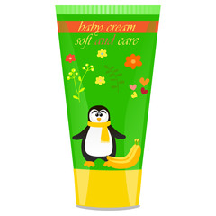 Baby cream tube with kids design