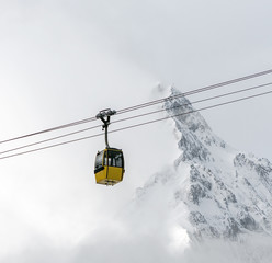 One of chair lifts in a ski resort of a valley of the Zillertal - Mayrhofen, Austria - 135623770