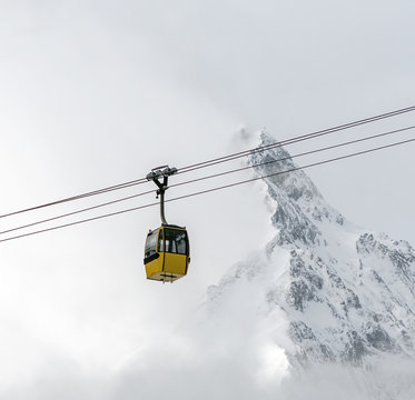 One of chair lifts in a ski resort of a valley of the Zillertal - Mayrhofen, Austria