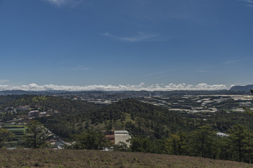 Fototapeta na wymiar View for Da Lat city and hills