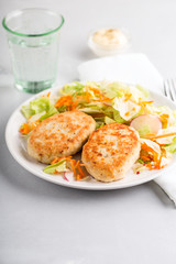 Cutlets with lettuce