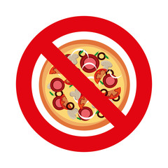 Forbidden fast food sign vector illustration design