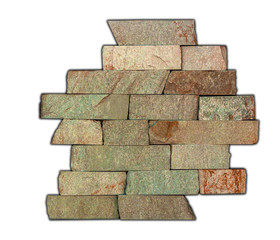 Obraz premium sample of natural building decorative stone on a white background