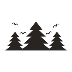 Fototapeta premium forest landscape frame emblem vector illustration design