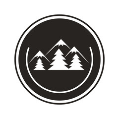 forest landscape frame emblem vector illustration design