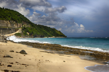 Waves on the ocean beach. Beach scene