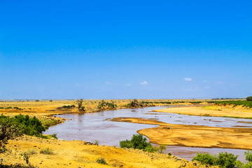 Galana river. Tsavo East park. Kenya.