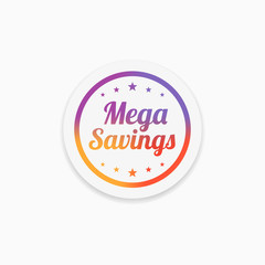 Mega Savings Label