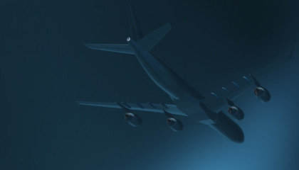Fototapeta na wymiar 3d render of airplane on background