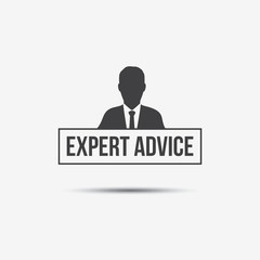 Businessman & Expert Advice Label