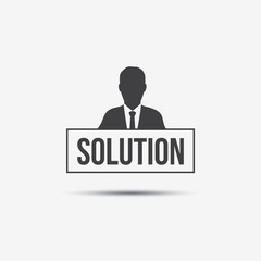 Businessman & Solution Label